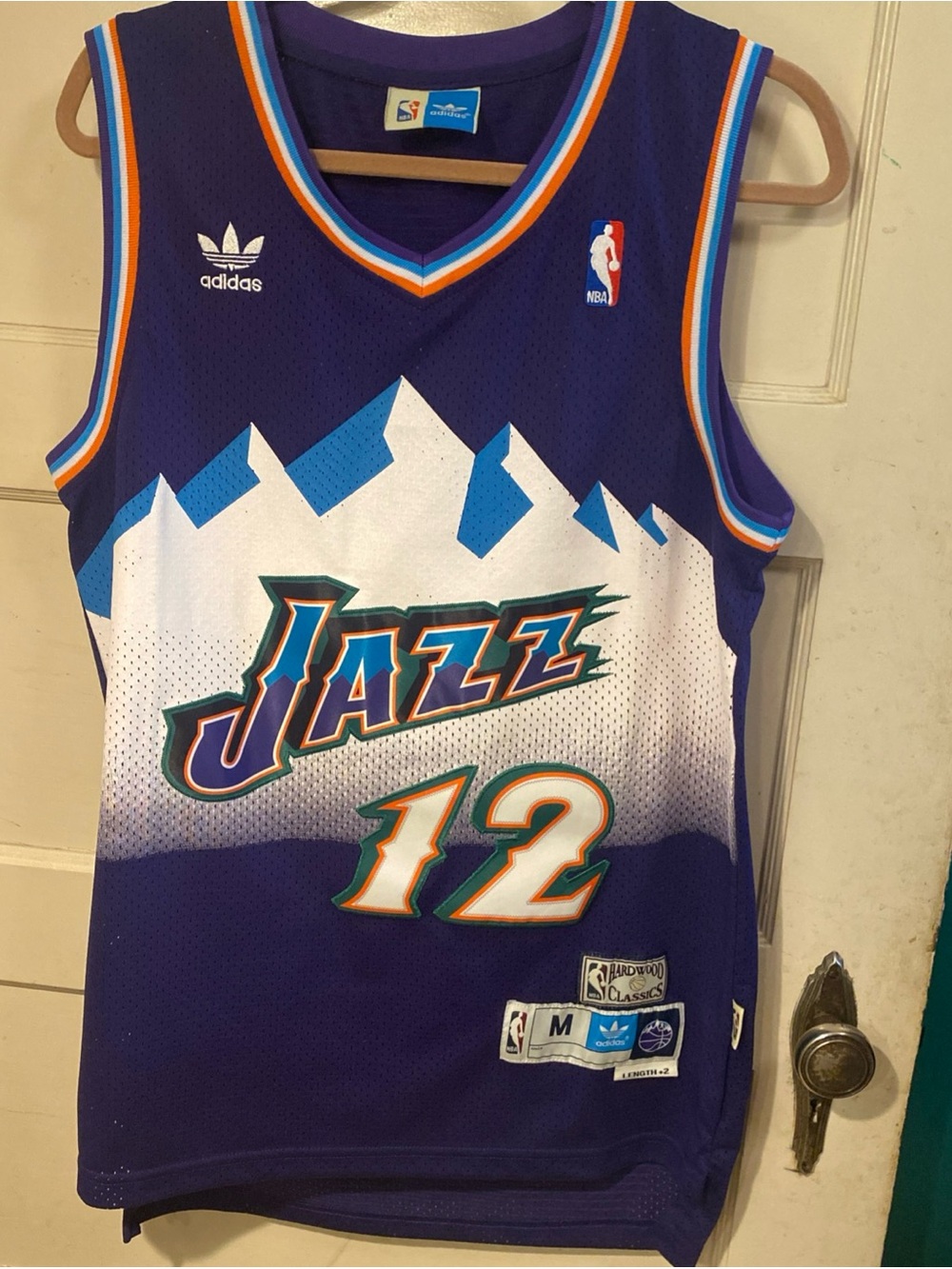 Adidas Utah Jazz #12 John Stockton Stitched NBA Jersey Hardwood Classics. Size M